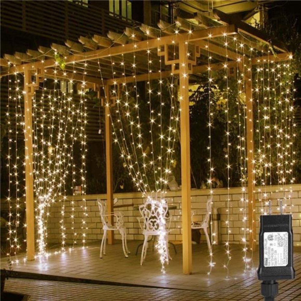 LED Curtain Lights, 20 x 10 ft Plug in Window Hanging Fairy String Lights